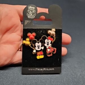 Disney Mickey and Minnie Mouse Pin Set - Black, Red, Yellow